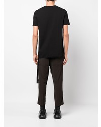 schwarzes T-Shirt mit einem Rundhalsausschnitt von Rick Owens DRKSHDW