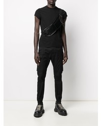 schwarzes T-Shirt mit einem Rundhalsausschnitt von Rick Owens