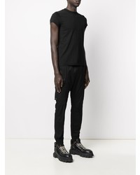 schwarzes T-Shirt mit einem Rundhalsausschnitt von Rick Owens