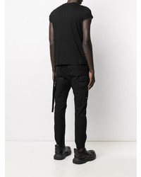 schwarzes T-Shirt mit einem Rundhalsausschnitt von Rick Owens