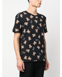 schwarzes T-Shirt mit einem Rundhalsausschnitt von Moschino