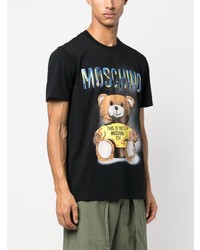 schwarzes T-Shirt mit einem Rundhalsausschnitt von Moschino