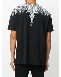 schwarzes T-Shirt mit einem Rundhalsausschnitt von Marcelo Burlon County of Milan