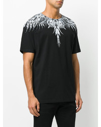 schwarzes T-Shirt mit einem Rundhalsausschnitt von Marcelo Burlon County of Milan