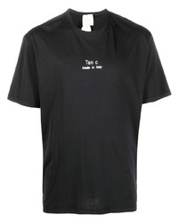 schwarzes T-Shirt mit einem Rundhalsausschnitt von Ten C