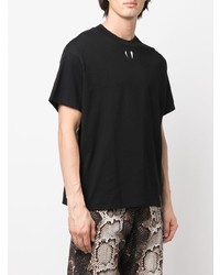 schwarzes T-Shirt mit einem Rundhalsausschnitt von Roberto Cavalli