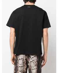 schwarzes T-Shirt mit einem Rundhalsausschnitt von Roberto Cavalli