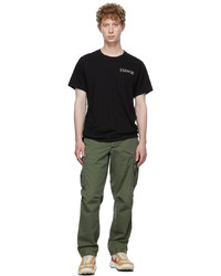 schwarzes T-Shirt mit einem Rundhalsausschnitt von Tom Sachs