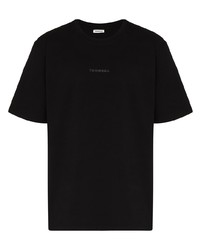 schwarzes T-Shirt mit einem Rundhalsausschnitt von Tom Wood