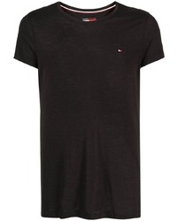 schwarzes T-Shirt mit einem Rundhalsausschnitt von Tommy Hilfiger