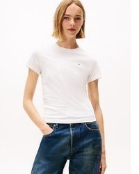 schwarzes T-Shirt mit einem Rundhalsausschnitt von Tommy Jeans