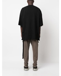 schwarzes T-Shirt mit einem Rundhalsausschnitt von Rick Owens