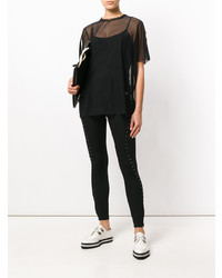 schwarzes T-Shirt mit einem Rundhalsausschnitt von Versace Jeans