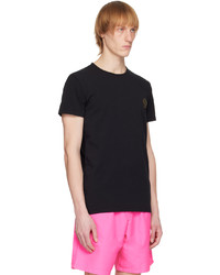 schwarzes T-Shirt mit einem Rundhalsausschnitt von Versace Underwear