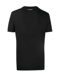 schwarzes T-Shirt mit einem Rundhalsausschnitt von DSQUARED2