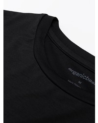 schwarzes T-Shirt mit einem Rundhalsausschnitt von ORGANIC BASICS