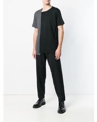 schwarzes T-Shirt mit einem Rundhalsausschnitt von Yohji Yamamoto