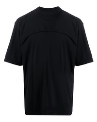 schwarzes T-Shirt mit einem Rundhalsausschnitt von Unravel Project