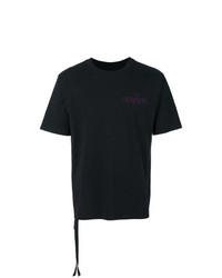 schwarzes T-Shirt mit einem Rundhalsausschnitt von Unravel Project