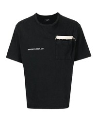 schwarzes T-Shirt mit einem Rundhalsausschnitt von VAL KRISTOPHE