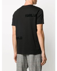 schwarzes T-Shirt mit einem Rundhalsausschnitt von Karl Lagerfeld