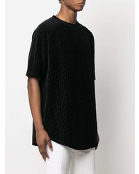 schwarzes T-Shirt mit einem Rundhalsausschnitt von Balmain