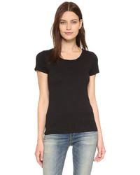 schwarzes T-Shirt mit einem Rundhalsausschnitt von Velvet