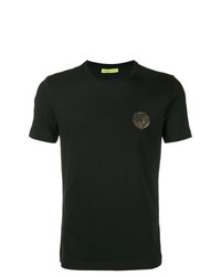 schwarzes T-Shirt mit einem Rundhalsausschnitt von Versace Jeans