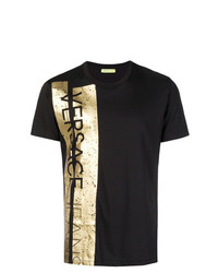 schwarzes T-Shirt mit einem Rundhalsausschnitt von Versace Jeans