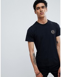 schwarzes T-Shirt mit einem Rundhalsausschnitt von Versace Jeans