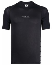 schwarzes T-Shirt mit einem Rundhalsausschnitt von Versace