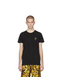 schwarzes T-Shirt mit einem Rundhalsausschnitt von Versace Underwear