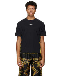 schwarzes T-Shirt mit einem Rundhalsausschnitt von Versace Underwear