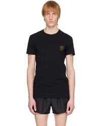 schwarzes T-Shirt mit einem Rundhalsausschnitt von Versace Underwear