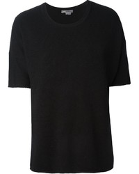 schwarzes T-Shirt mit einem Rundhalsausschnitt von Vince