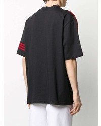 schwarzes T-Shirt mit einem Rundhalsausschnitt von adidas by 424