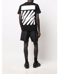 schwarzes T-Shirt mit einem Rundhalsausschnitt von Off-White