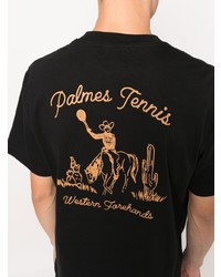 schwarzes T-Shirt mit einem Rundhalsausschnitt von Palmes