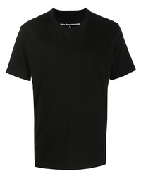 schwarzes T-Shirt mit einem Rundhalsausschnitt von White Mountaineering