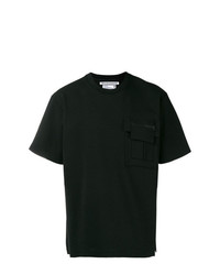 schwarzes T-Shirt mit einem Rundhalsausschnitt von White Mountaineering