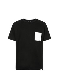 schwarzes T-Shirt mit einem Rundhalsausschnitt von White Mountaineering