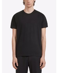 schwarzes T-Shirt mit einem Rundhalsausschnitt von Zegna