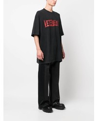 schwarzes T-Shirt mit einem Rundhalsausschnitt von Vetements