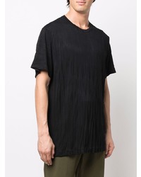 schwarzes T-Shirt mit einem Rundhalsausschnitt von Yohji Yamamoto