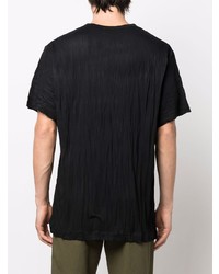 schwarzes T-Shirt mit einem Rundhalsausschnitt von Yohji Yamamoto