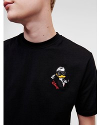 schwarzes T-Shirt mit einem Rundhalsausschnitt von Karl Lagerfeld