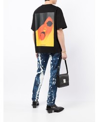 schwarzes T-Shirt mit einem Rundhalsausschnitt von Charles Jeffrey Loverboy