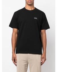 schwarzes T-Shirt mit einem Rundhalsausschnitt von Sacai