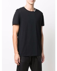 schwarzes T-Shirt mit einem Rundhalsausschnitt von Balmain