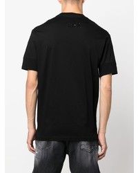 schwarzes T-Shirt mit einem Rundhalsausschnitt von DSQUARED2